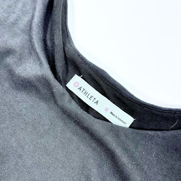 Athleta cinch black stretch drop waist mid length dress M - Picture 5 of 10